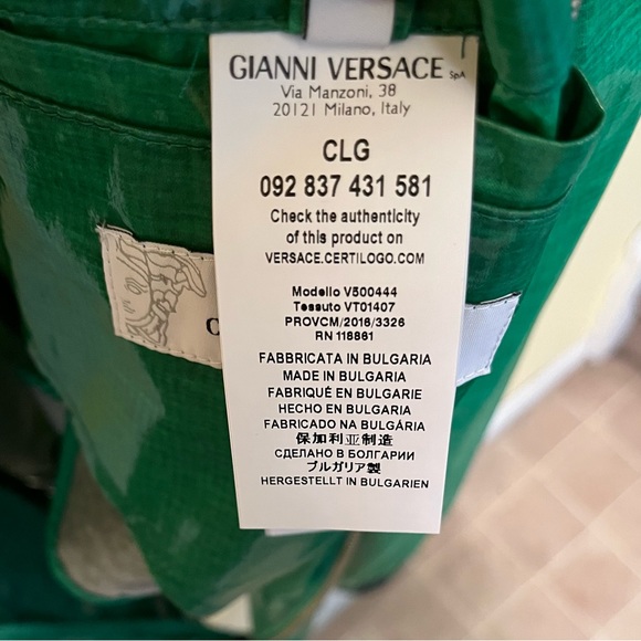 Versace Green Abstract Bomber Jacket Men’s Large EUC - Picture 6 of 8